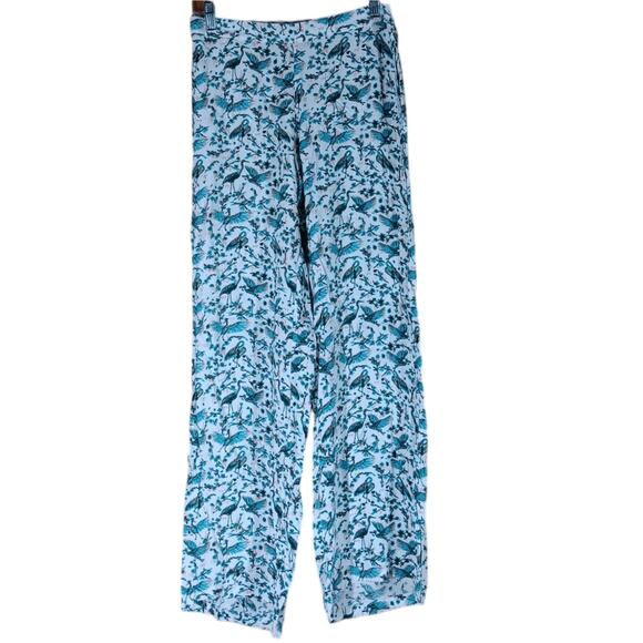 Anthro Onia Mila Wide Leg Crane Print Pants size Medium - Picture 2 of 7